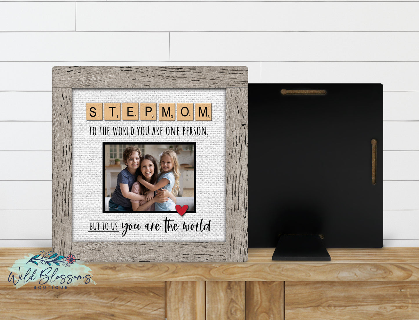 Stepmom | Bonus Mom Scrabble Tile Photo Picture Frame