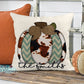 Stitched Cow Print Personalized Pillow