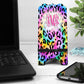 Tie Dye Leopard Print Personalized Mouse Pad And Coaster Desk Set