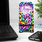 Tie Dye Leopard Print Personalized Mouse Pad And Coaster Desk Set