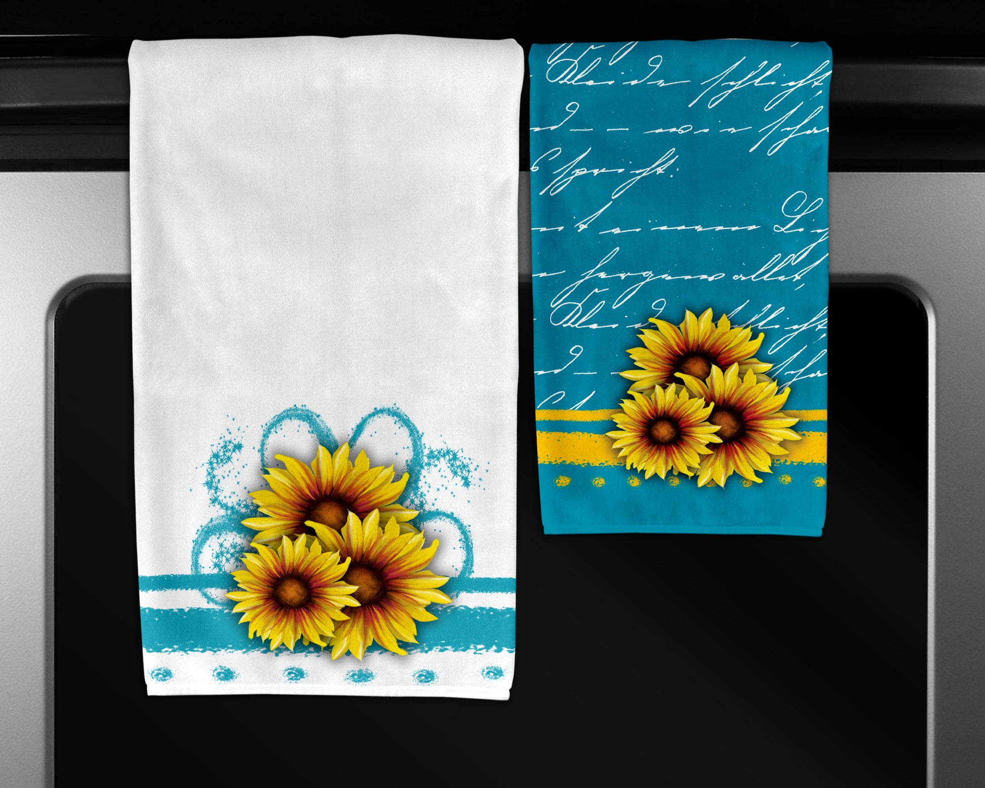 https://www.wildblossomsboutique.com/cdn/shop/products/Teal_SunflowerTowelSet2CBSTOVEcopy.jpg?v=1636624091&width=1946