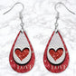 Valentine Wood Heart Cutout Drop Earrings