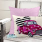 Vintage Pink Truck Valentine's Day Lumbar Pillow