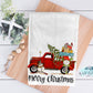 Christmas Gnome Vintage Red Truck Kitchen Towel