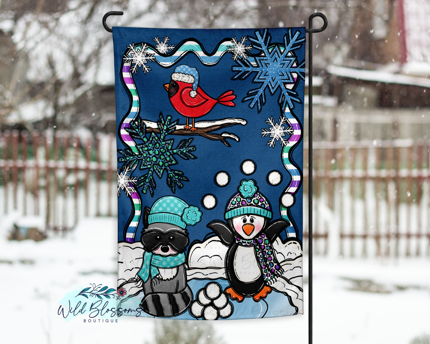 Winter Animals Garden Flag