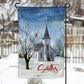 Winter White Church Garden Flag