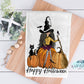 Halloween Witch On Pumpkins Kitchen Towel