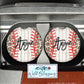Wooden Baseball And Leopard Print Car Coasters