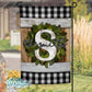 Wooden Buffalo Plaid Magnolia Wreath Garden Flag