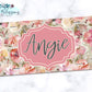 Wooden Blush Floral License Plate