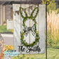 Wooden Floral Easter Bunny Garden Flag