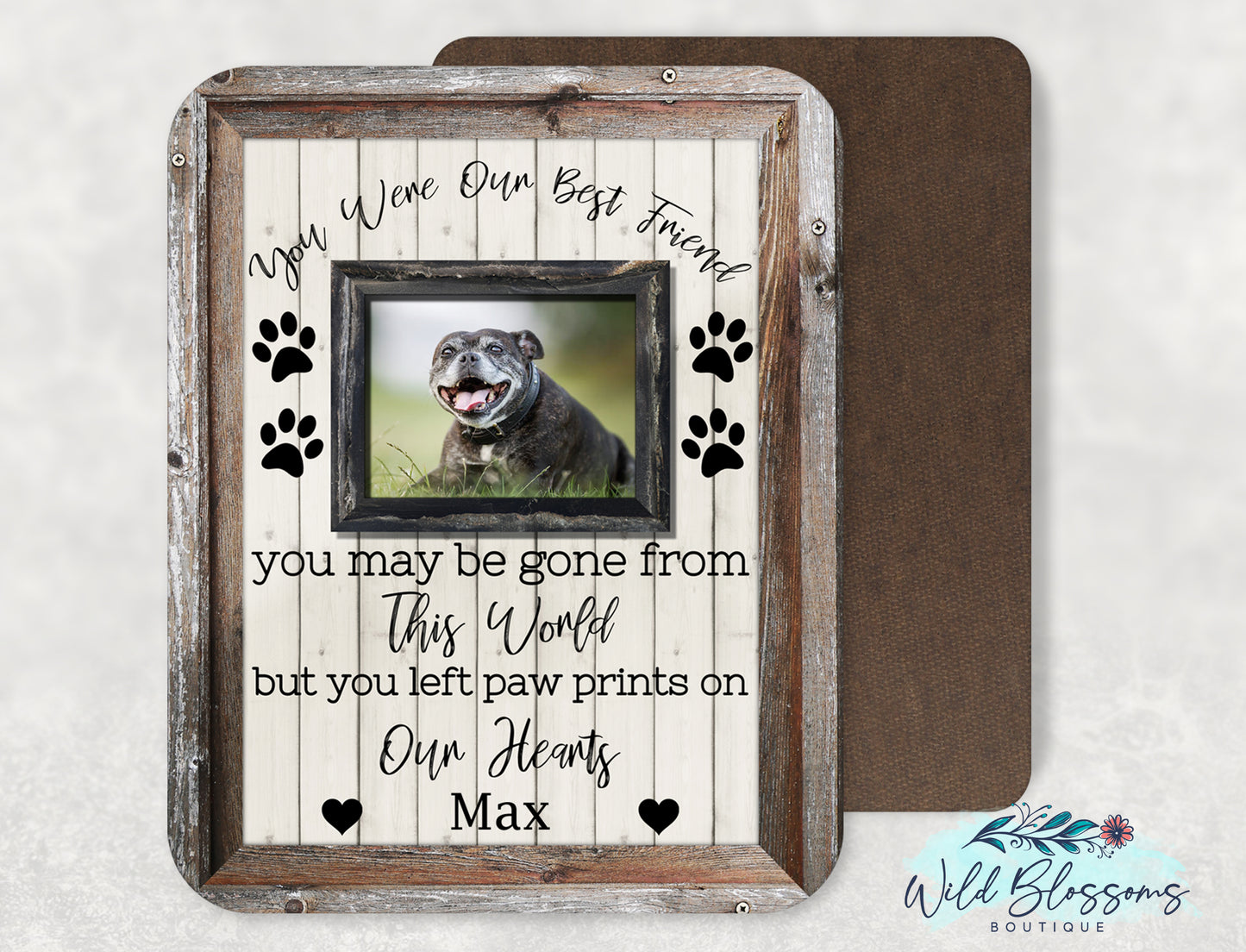 Wooden Framed Pet Memorial Photo Sign