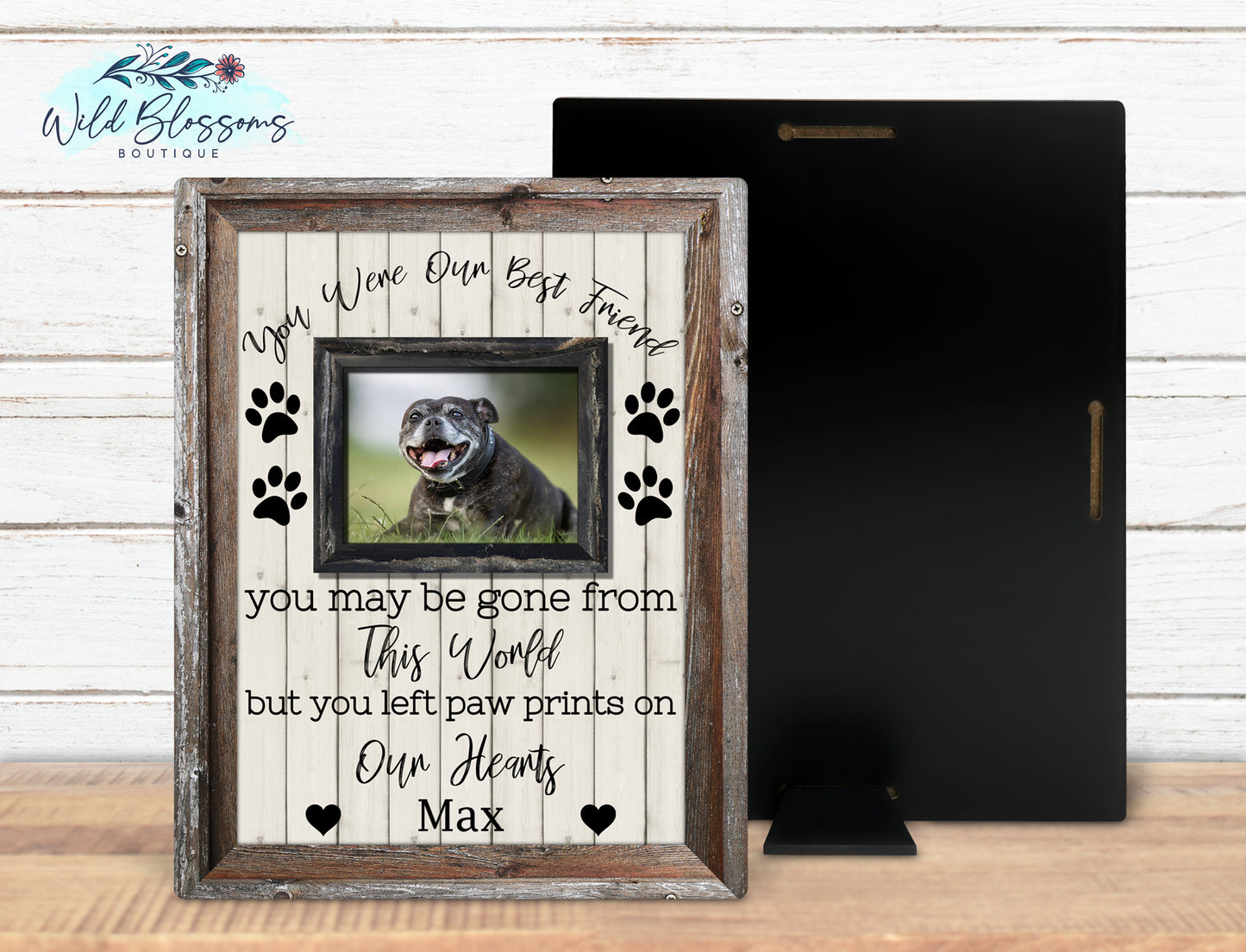 Wooden Framed Pet Memorial Photo Sign