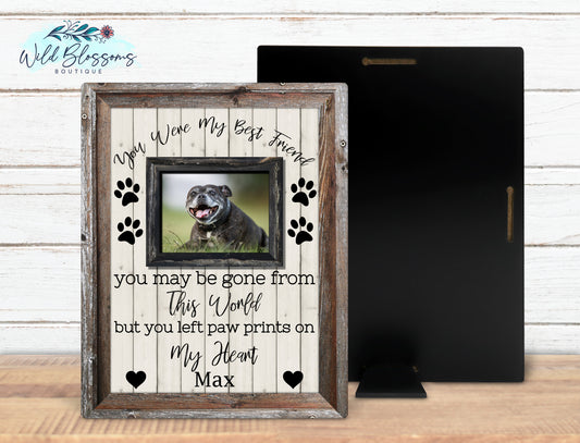 Wooden Framed Pet Memorial Photo Sign