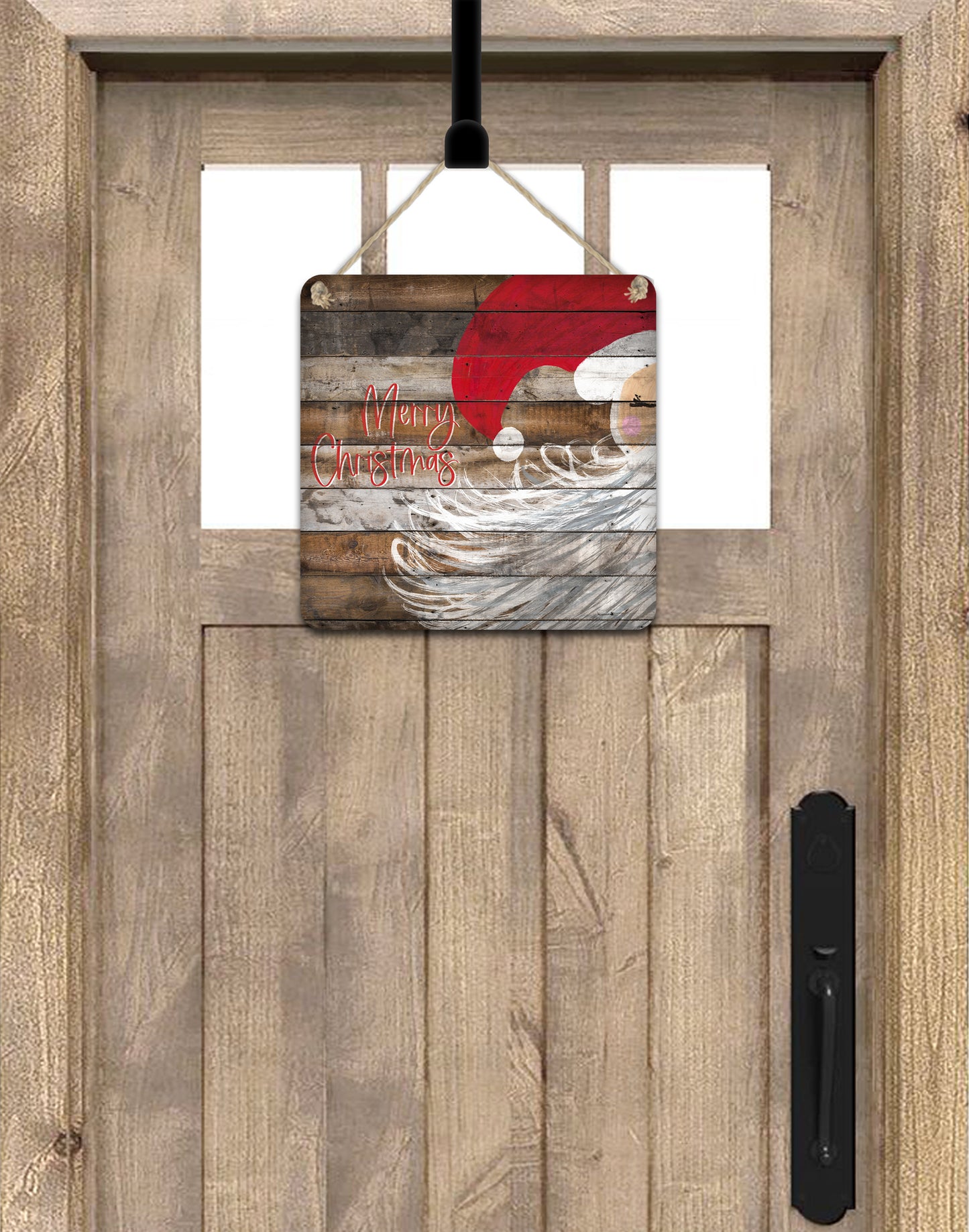 Wooden Painted Santa Face Door Hanger