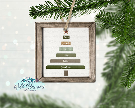 Wood Stacked Christmas Tree Ornament