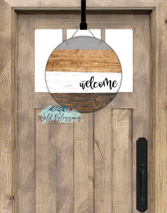 Rustic Wooden Multicolor Round Door Hanger