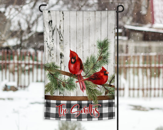 Winter Cardinal Garden Flag