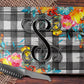 Buffalo Plaid Bright Floral Glass Cutting Board