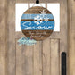 Wooden Let it Snow Winter Round Door Hanger