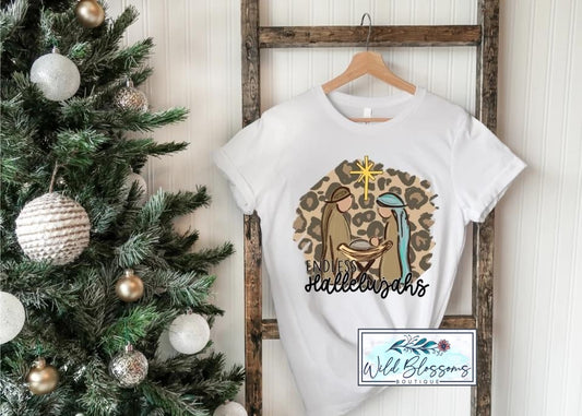 Endless Hallelujahs Nativity Scene Graphic Tee