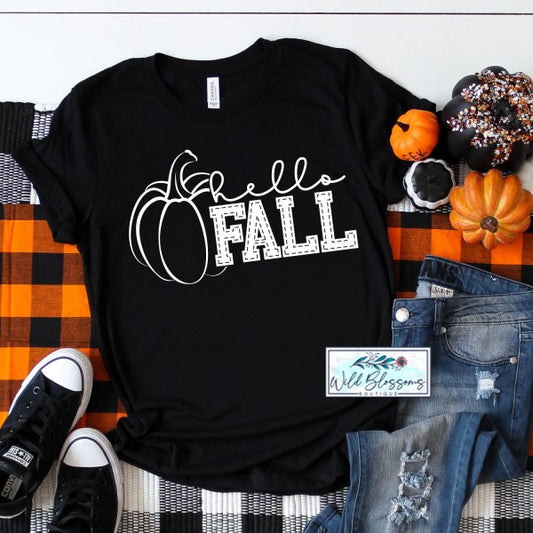 Hello Fall Half Pumpkin