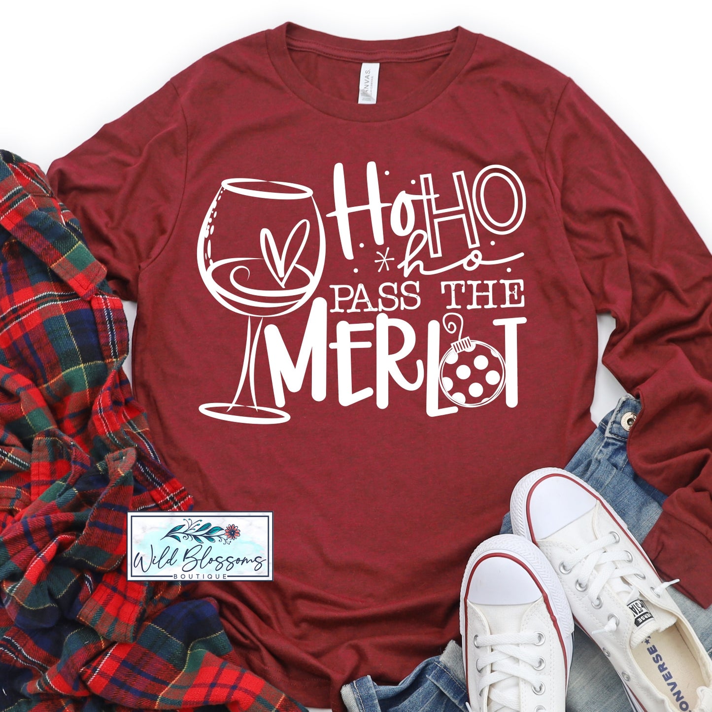 Ho Ho Ho Pass The Merlot Graphic Tee